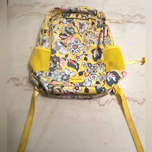 Vera Bradley Yellow and Pink Floral Backpack - Picture 1 of 9